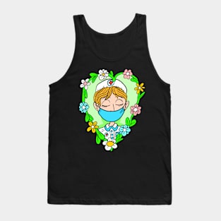 thank the nurses and health care workers. covid 19. love and flowers. Tank Top